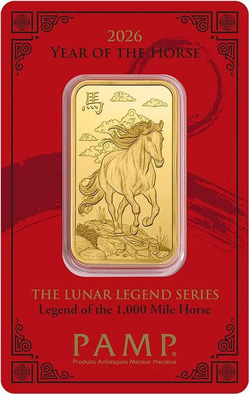 Lunar Legends Year of the Horse 1 oz Gold Bar (2026)