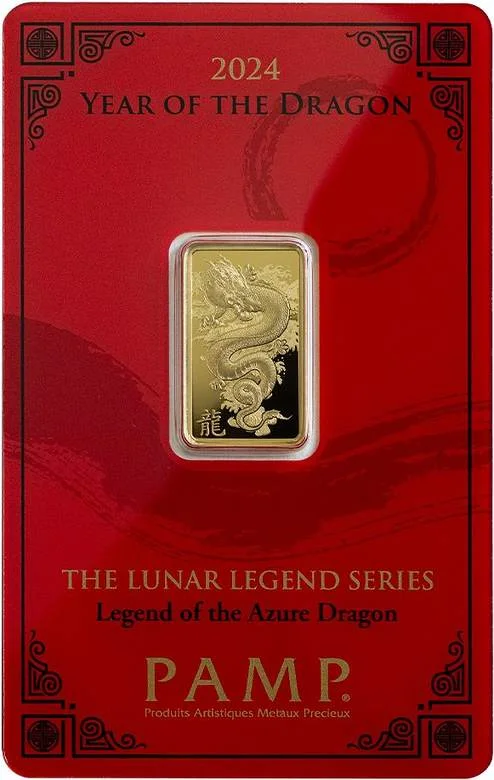Year of the Azure Dragon 5 Gram Gold Bar