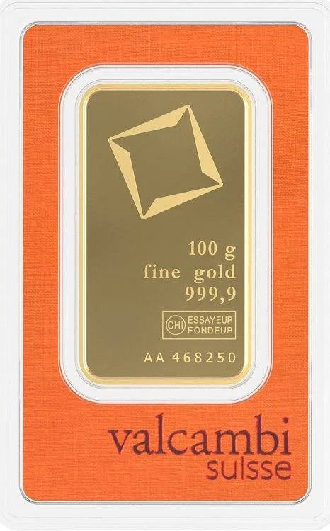 Valcambi 100 Gram Gold Bar