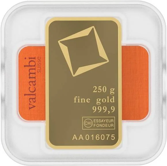 Valcambi 250 Gram Gold Bar