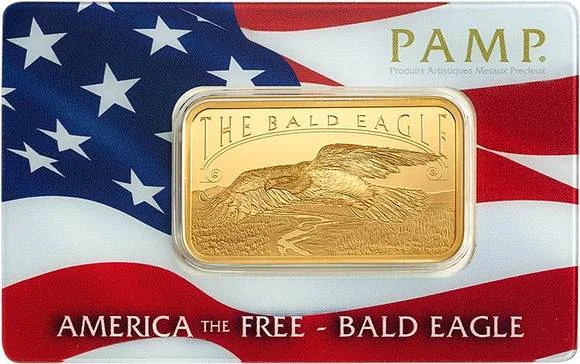America The Free Bald Eagle 1 oz Gold Bar